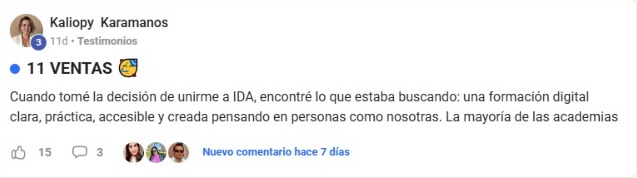 Testimonio de Kaliopy Karamanos - 11 Ventas